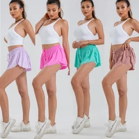 Women‘s 2 in 1 Flowy Running Shorts Casual Athletic Gym Yoga Workout Shorts Spandex Butterfly Tennis Skirts Cute Clothes Summer 1