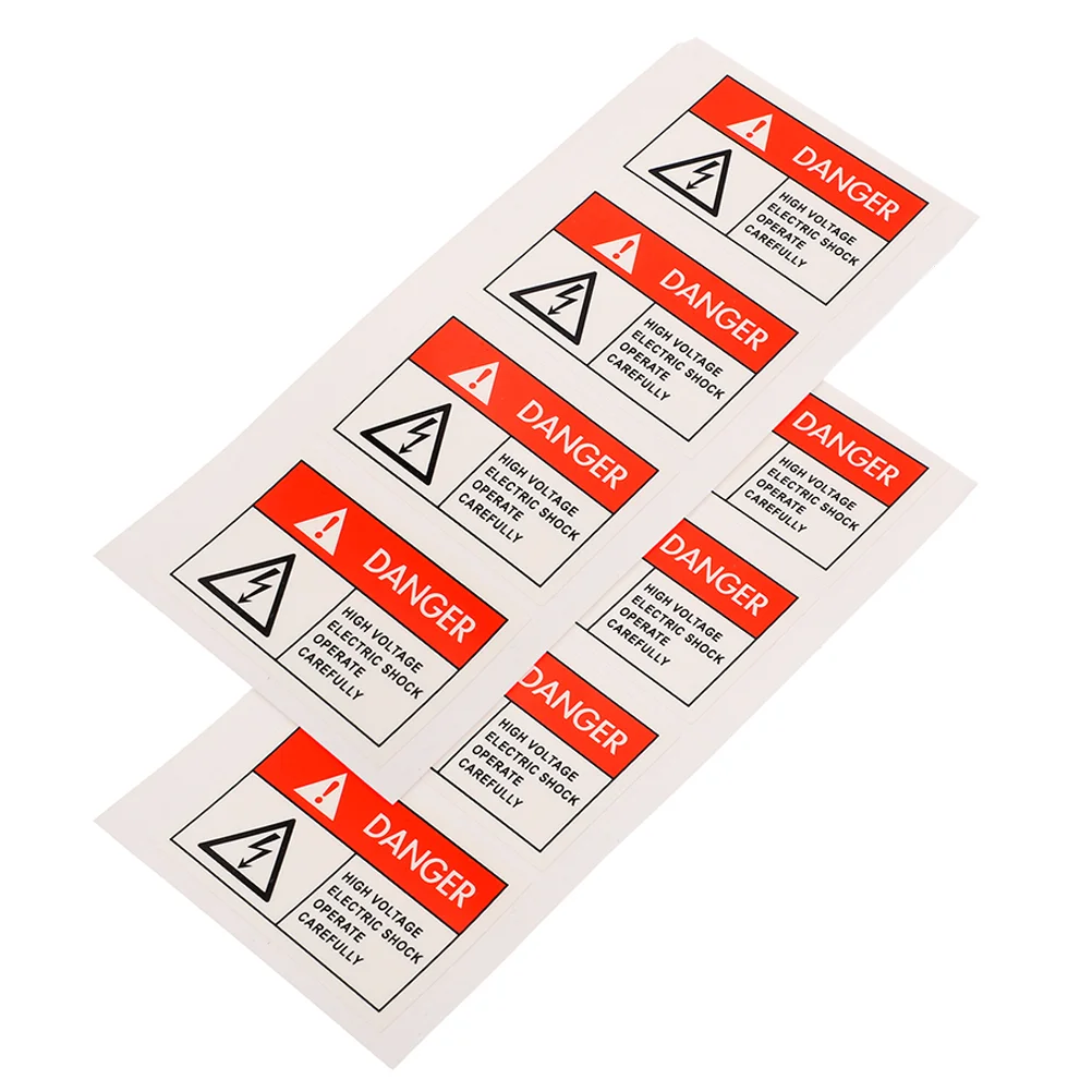 

8 Pcs Emblems Anti-electric Shock Label Warning Shocks Labels High Voltage Sign for Safety The Caution Danger