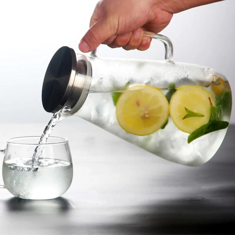 Transparent Heat-Resistant Glass Cold Water Kettle Large Capacity Clear Tea Coffee Pot Flower Tea Set Puer Kettle