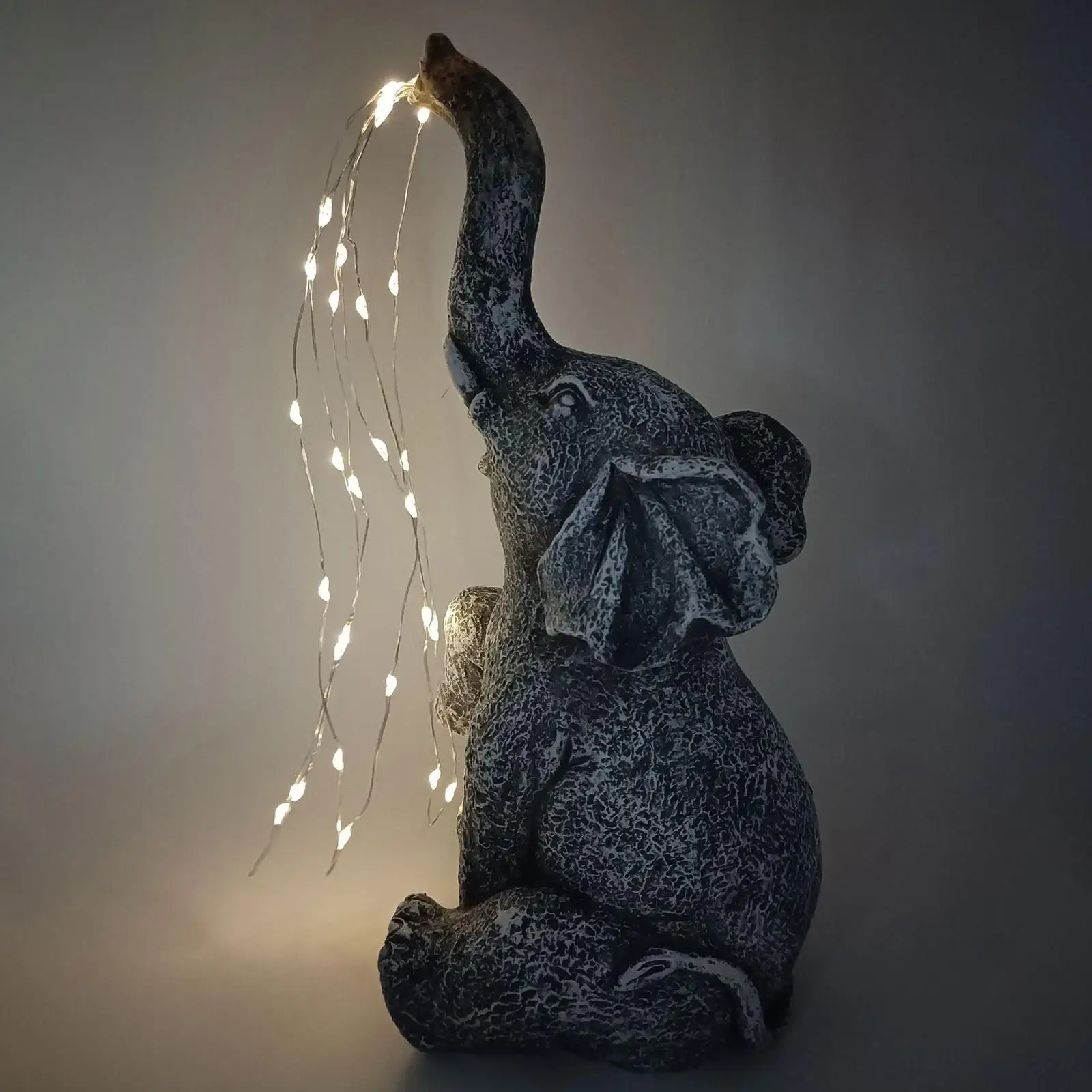 Elephant Statue with Solar Light Garden Decor Women for Lawn Yard Birthday