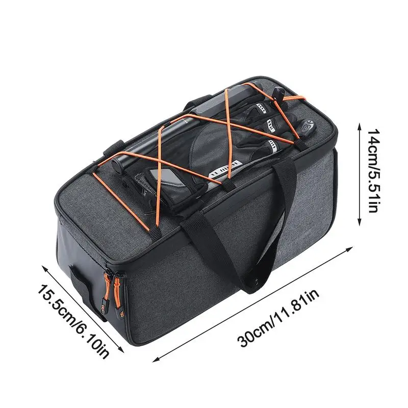 Bike Saddle Bags For Rear Rack Waterproof Ebike Panniers Pack Bag With 6L Large Capacity Cycling Storage Bike Pouch With