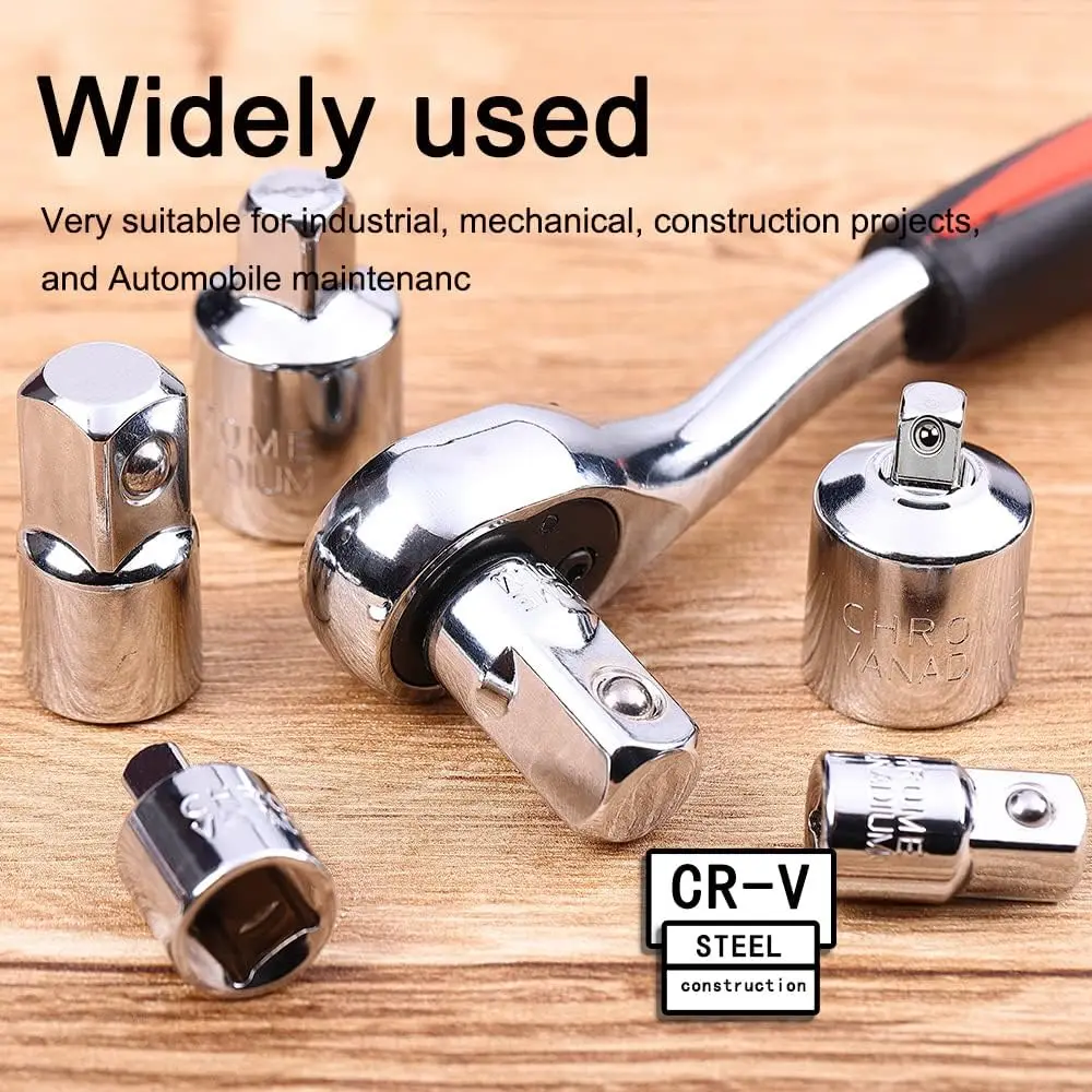 Ratchets Wrench Socket Adapter 1/2 1/4 3/8 Converter Transfer Sleeve Drive Spanner Connecting Head