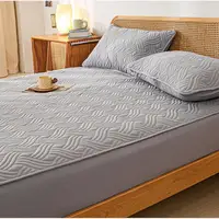 Dreamreal Cotton Thick Quilted Mattress Cover 2 Pattern Anti-bacterial Anti-mite Mattress Protector Topper Pad Soft Fitted Sheet 4