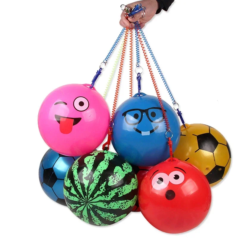

New Children's Inflatable Toy Ball With Chain Soccer Ball Watermelon Ball Outdoor Indoor Parent-child Interaction Bouncy Ball