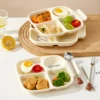 WORTHBUY Plastic Food Storage Tray With Handle Reusable Serving Trays 4 Compartments Fruit Dessert Trays Plate Kitchen Storage 1