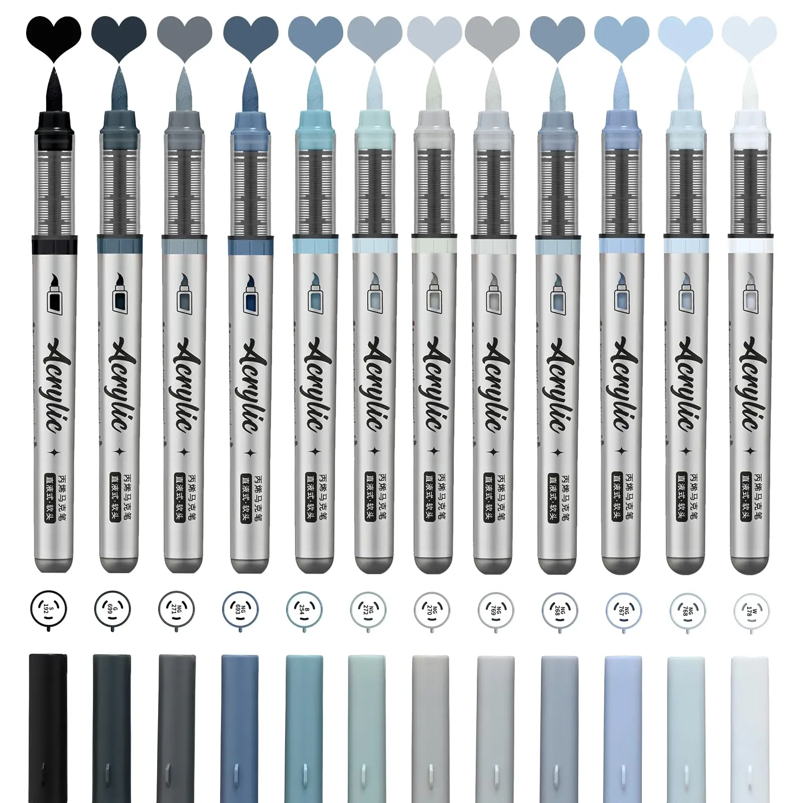 Set With Brush Tip For Diy Art Projects