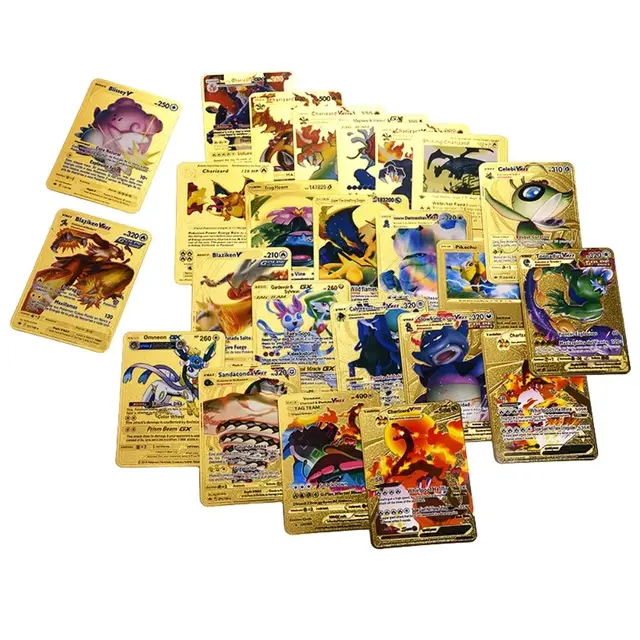 2022 27-54 Cartas Pokemon Cards Gold Card V Vmax Spanish Pokemon Card Golden Kids Game Collection Cards Christmas Gift 4