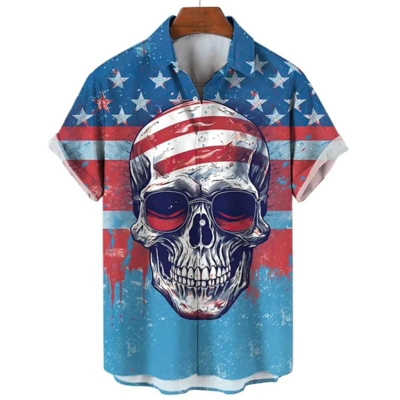 

Vintage American Hawaiian 3d Print Mens Fashion Shirts Men's Camisas Man Clothing Slim Floral Blouse Retro Rockabilly Social