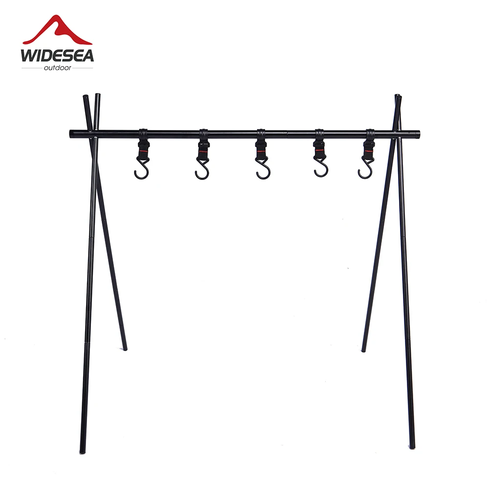 

Widesea Camping Hanging Rack Ultralight Outdoor Aluminum Alloy Tableware Cookware Bracket Storage Hanger Triangle Rack Tourism