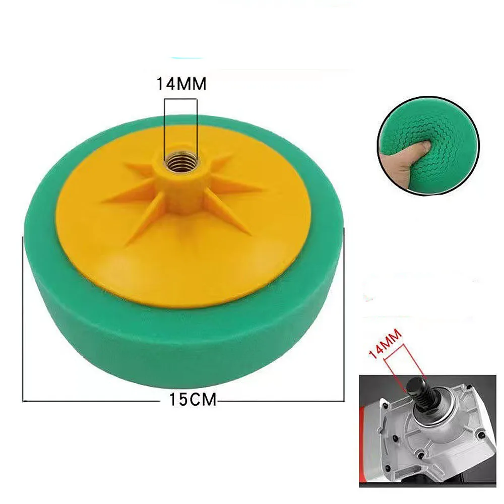 6-Inch Fit M14 Car Polishing Sponge-Durable Rubber Polishing Wheel For Waxing & Detailing Ideal For Home Or Professional Use car polishing pad car polish pad car polishing sponge wool polishing pad polishing sponge set polishing wheel disc polishing wheel kit car glass polishing kit