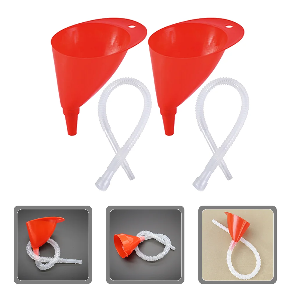 

2 Sets Oil Funnel Transmission Funnel Flex Funnel Fuel Funnel Capless Gas Tank Funnel