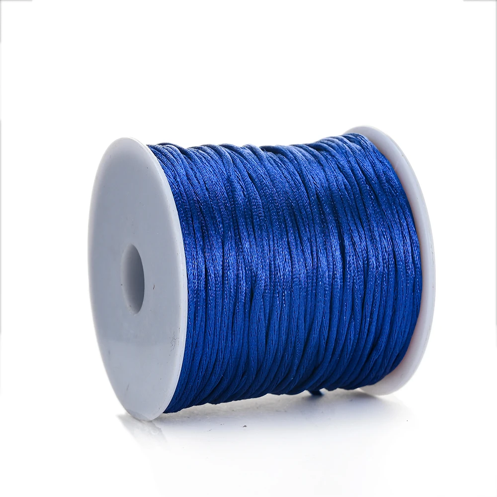 Colorful Nylon Braided Cord for DIY Jewelry and Crafts - 50m/Roll, 1mm Thickness