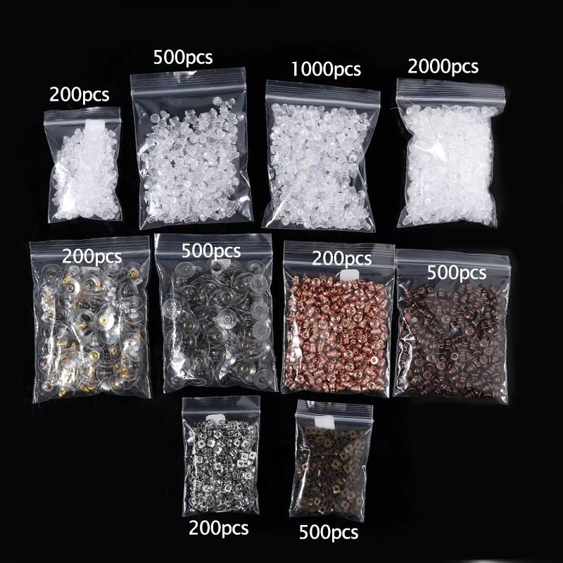 Rubber Ear Backs Stopper Earnuts Stud Earring Back Supplies for DIY Jewelry Findings Making Accessories 100-200pcs/Lot earring stoppers