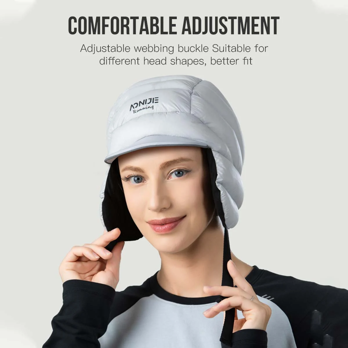 AONIJIE M35 다운 이어플랩 모자 방수 기능, 머리에 맞게 디자인된 조절 가능한 반사 치아 디자인, 사이클링, 캠핑, 하이킹용