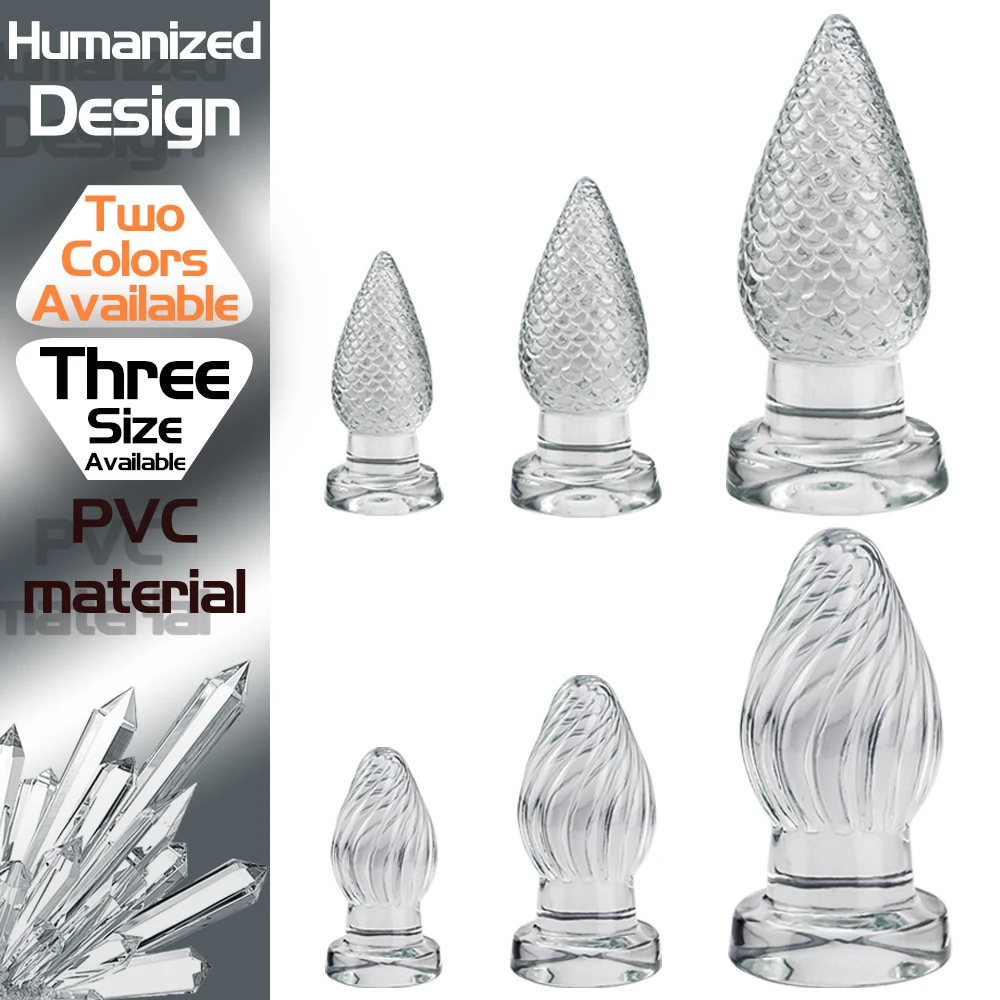 Plug anal transparent avec ventouse stimulateur prostate anal toy_voghion.com