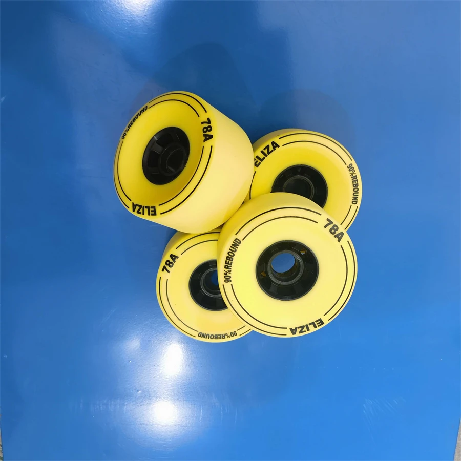 ELIZA Longboard Skateboard Räder 100*56mm SHR78A, 90% Rebound Elektrisches Longboard-Rad mit Stoned-Oberfläche in Weiß, Schwarz, Gelb zur Auswahl – Detail 10
