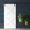 Wooden panel Room Door Modern Design Wood Veneer Sliding Barn Door for modern house Interior door 5
