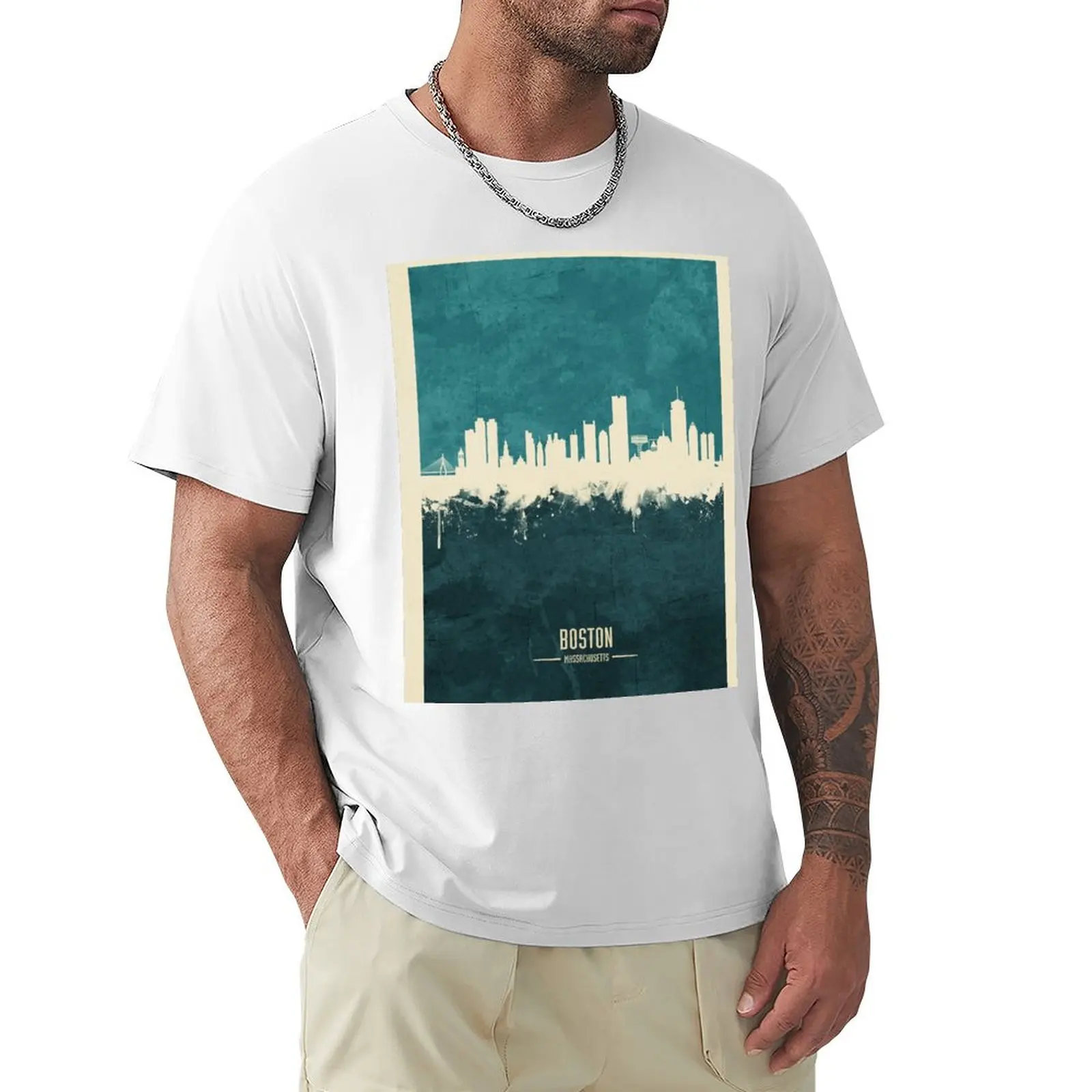 

Boston Massachusetts Skyline T-shirt cute tops oversizeds cute clothes mens white t shirts