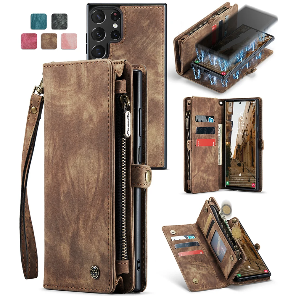 

Magnetic Leather Phone Case For Samsung Galaxy Samsung S23 S22S S21 Ultra Plus Note 20 A54 A34 A14 4G 5G Wallet Card Cover Coque