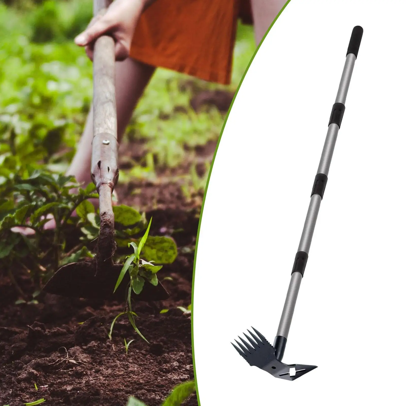 Gardening Garden Hoe Weeding Rake Manual Weeder Tool Easy Assembly Ergonomic Weeds Remover for Soil Loosening Farm Gardening Garden Hoe Weeding Rake Manual Weeder Tool Easy Assembly Ergonomic Weeds Remover for Soil Loosening Farm