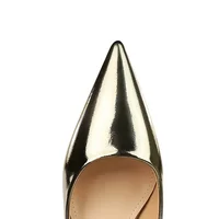 Women Comfortable 3.5cm High Heels Shallow Pointed Toe Work Pumps Lady Glossy Leather Low Heels 2024 Luxury Brand Designer Shoes - Image 4