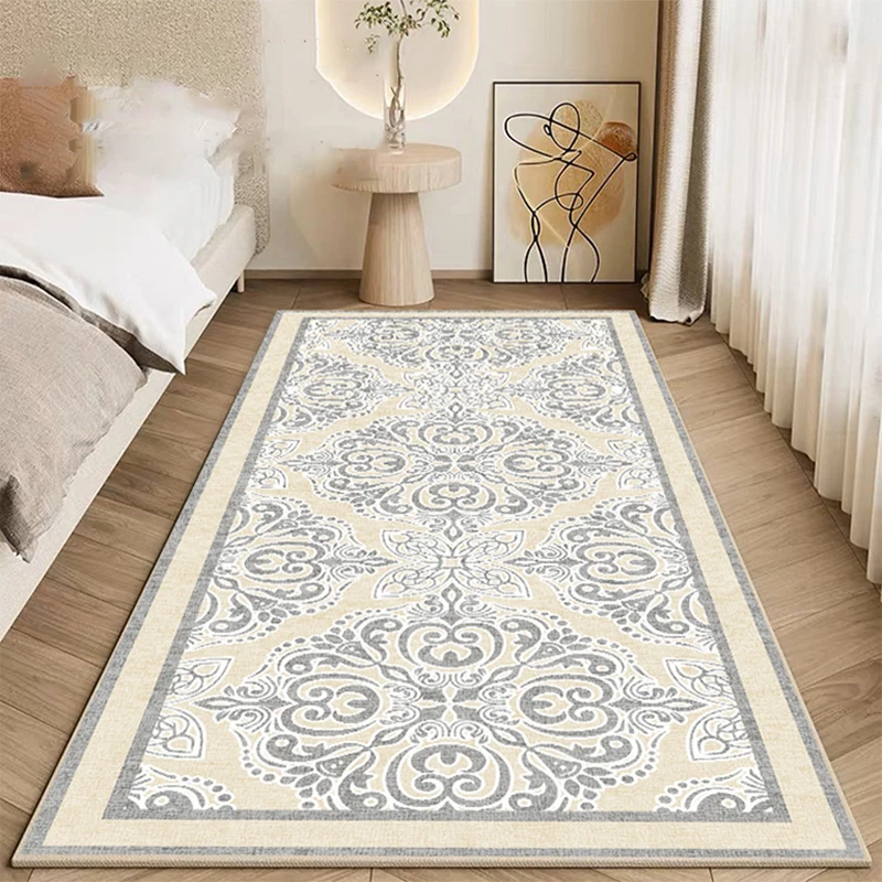 

Bedroom Home Carpet Bedside European Rug Living Room Home Decoration French Vintage Pattern Floor Mat Machine Washable Carpets