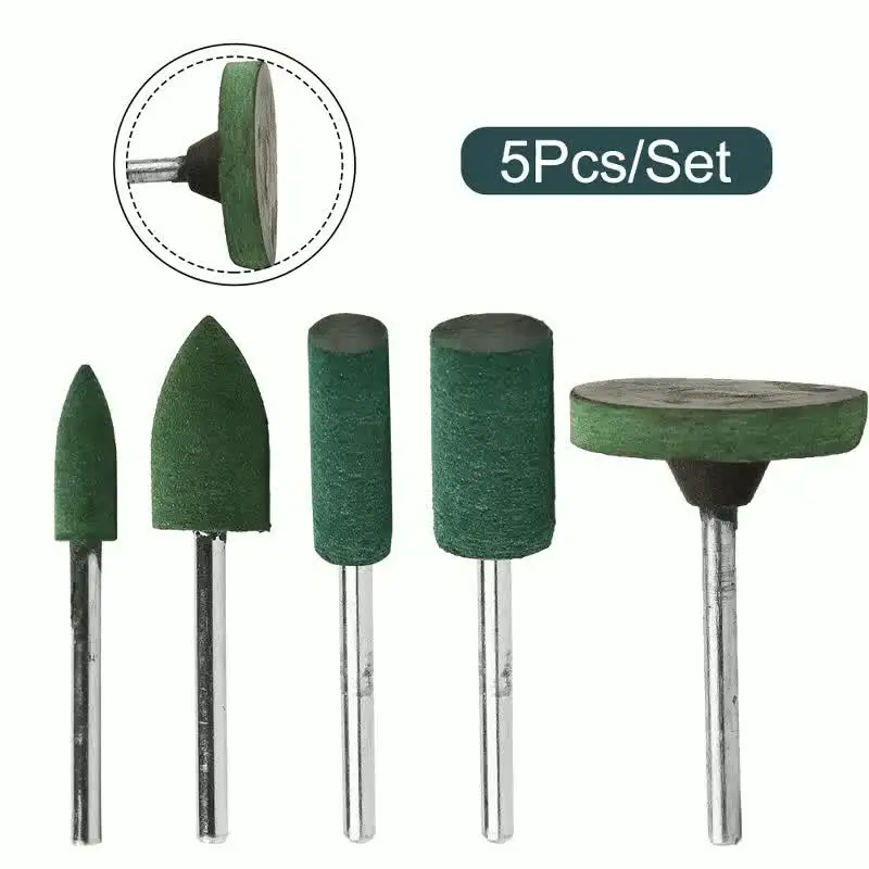 Oudtinz Polierzubehör 100 Stück Gummischleifköpfe – 3 Mm Schaft, Zylinder & Kugel, Für Drehwerkzeuge