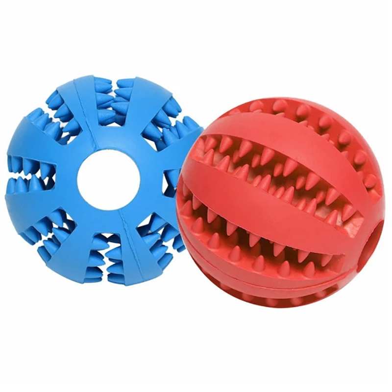 Dog Toy Ball Nontoxic Bite Resistant Toy Ball for Pet Dogs Puppy Cat Dog Pet Food Treat Feeder Chew Tooth Cleaning Ball 5
