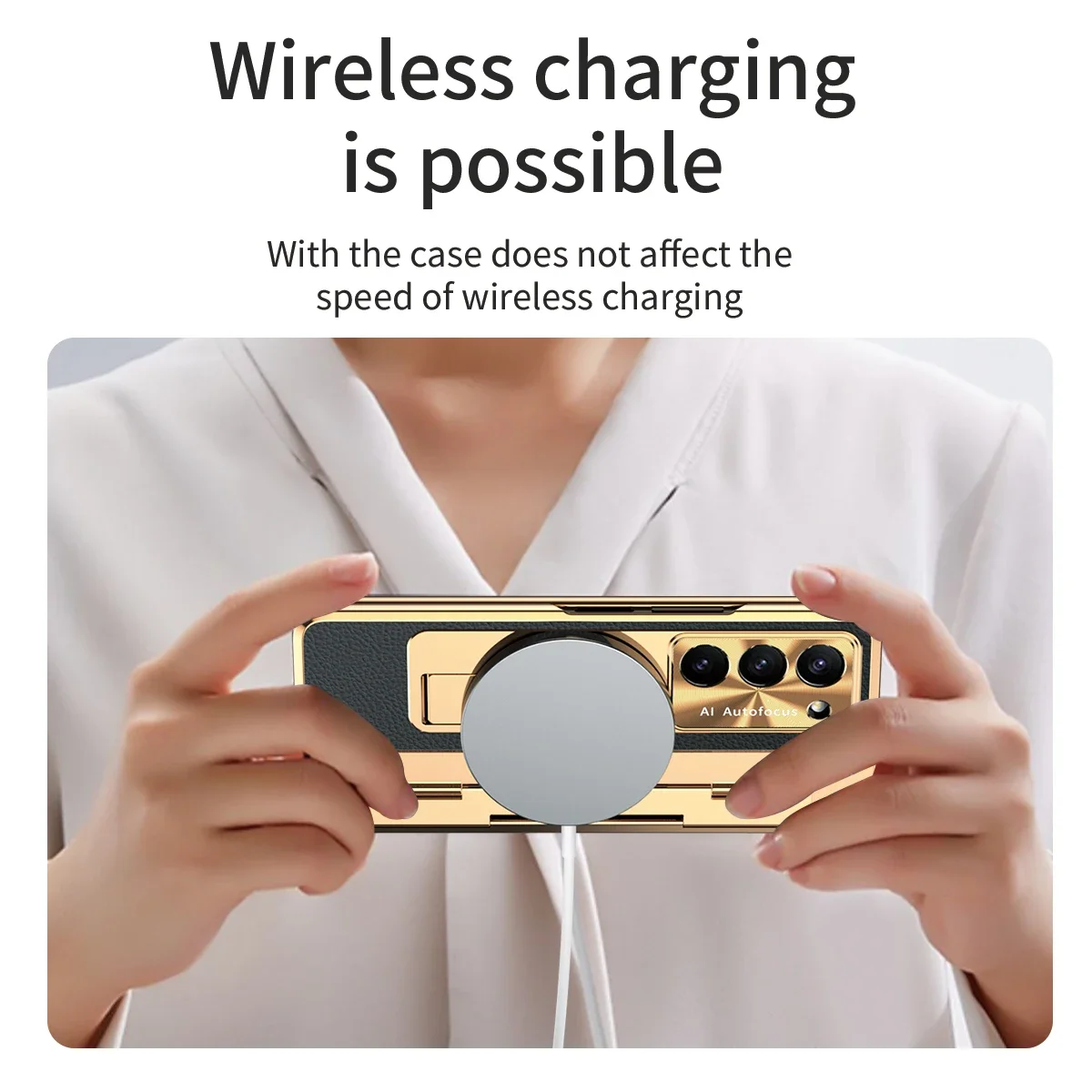 Plating Hinge Cover For Samsung galaxy Z Fold 5 4 3 Case Leather Hard PC Holder Slim With Flim Case For Galaxy Z Fold 5 5G Cover