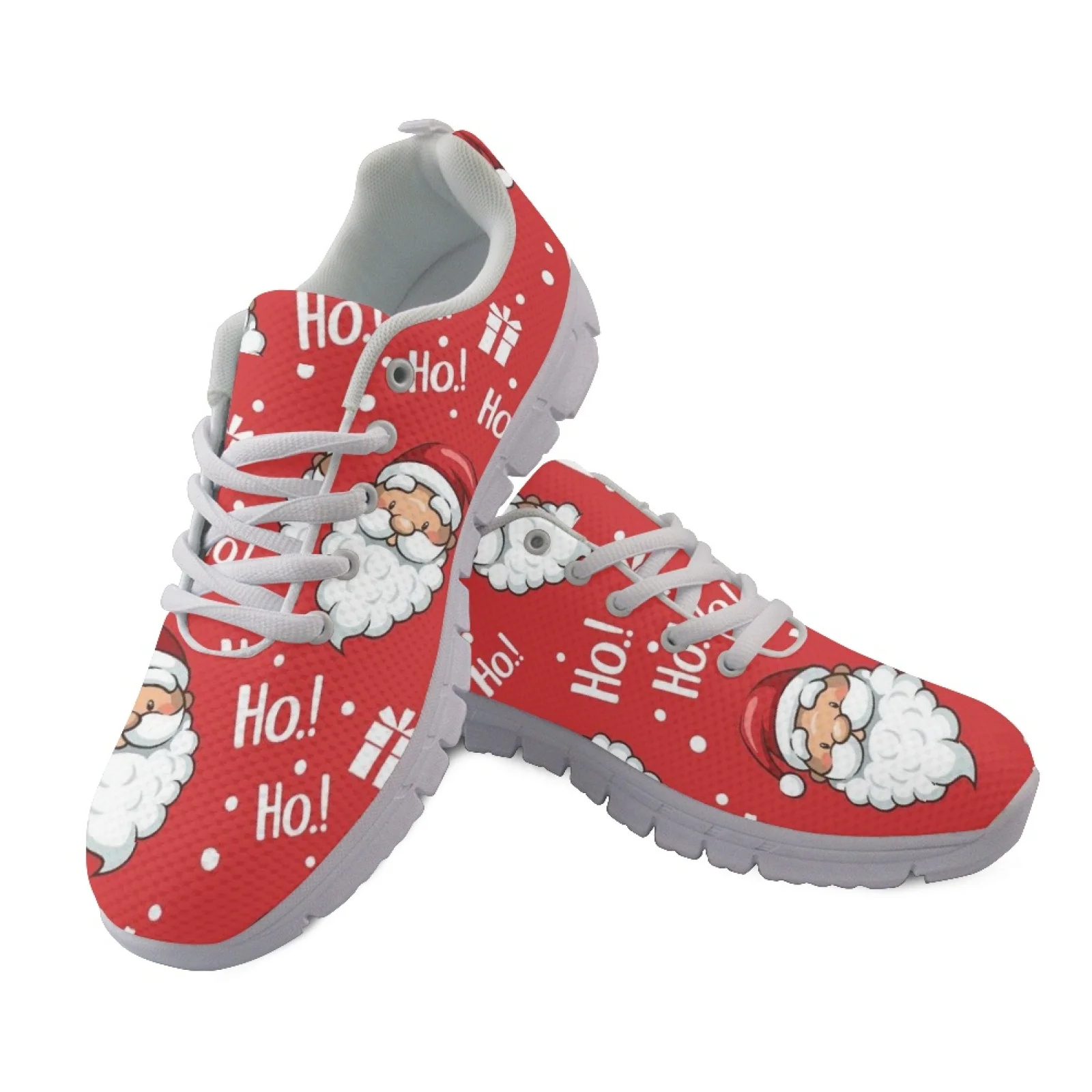 

Belidome Red Santa Claus Christmas Shoes for Women Casual Sneakers Breathable Running Walking Shoe Footwear Zapatillas Enfermera