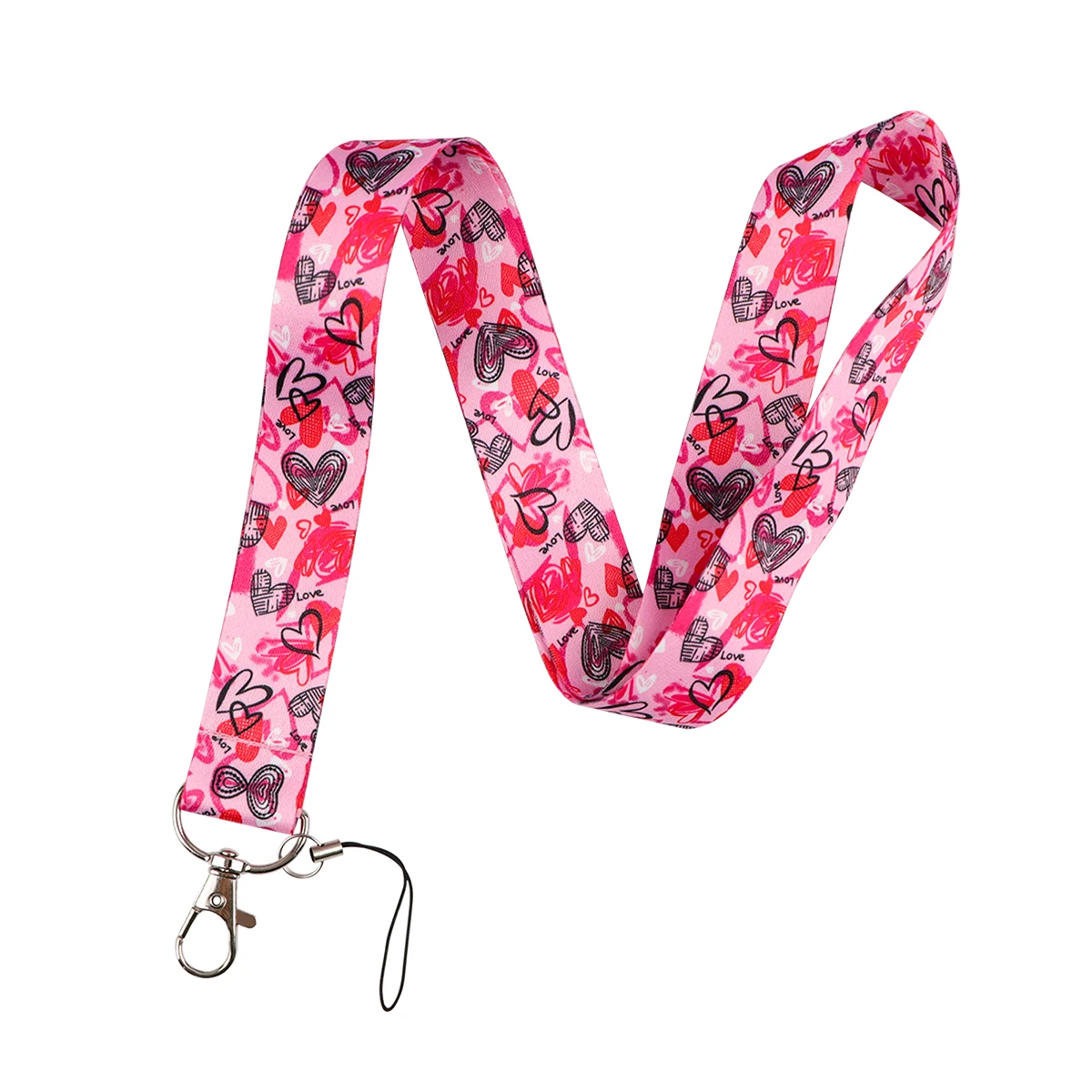 Elegant Heart Lanyard Neck Strap for Keys, ID Cards, and Badge Holder Accessories