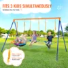 VEVOR Swing Sets for Backyard 600lbs Capacity Swing Set with 1 Saucer Swing Seat 2 Belt Swing Seats Swingset Outdoor for Kids 4