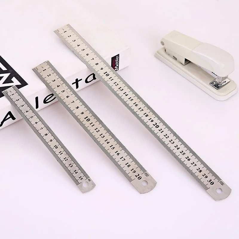 Metal Ruler Stainless Steel Straight Ruler 15/20/30cm Student Rulers Precision Double Sided Measuring Tool for Woodworking Draw stainless steel ruler ruler set rotatable ruler folding ruler drawing ruler quilting ruler metal ruler straight ruler curve ruler cats paw ruler plastic ruler viewfinder ruler triangle ruler