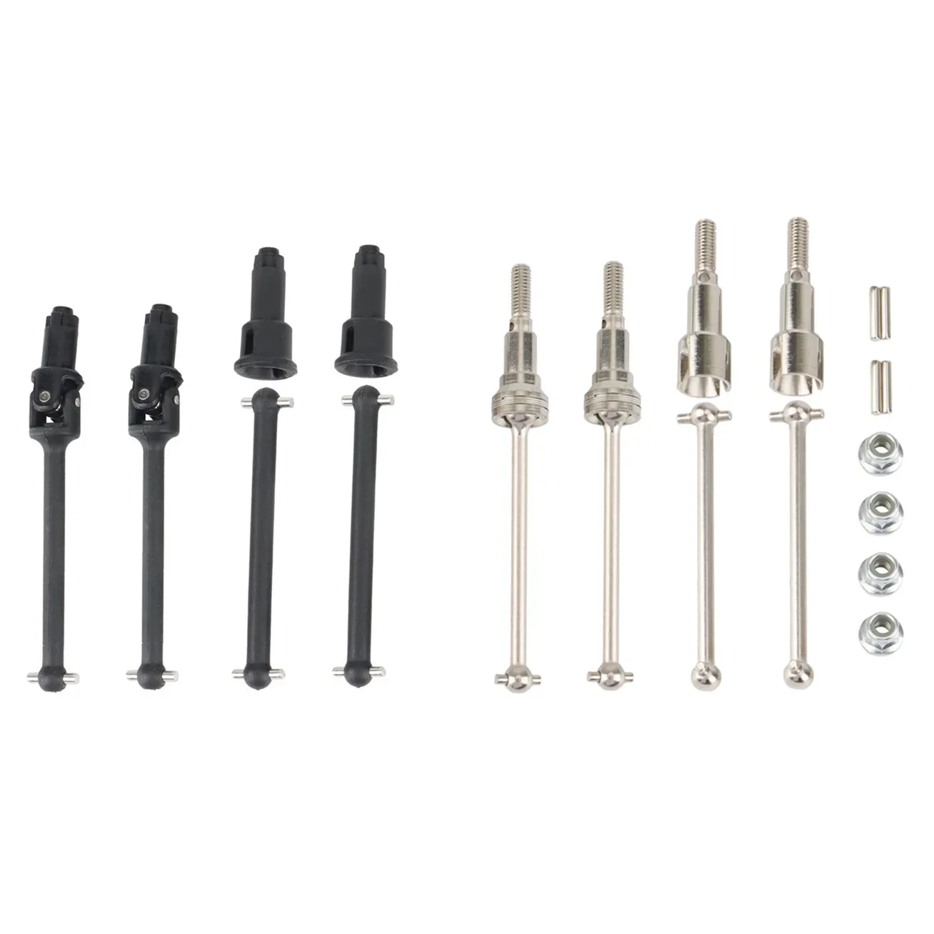Metall Dogbone Antriebswellen-Set Für HBX 1/12 RC Auto – 4 Teile, Silber, Ersatz-/Upgrade-Teile Für 901/903/905 Modelle
