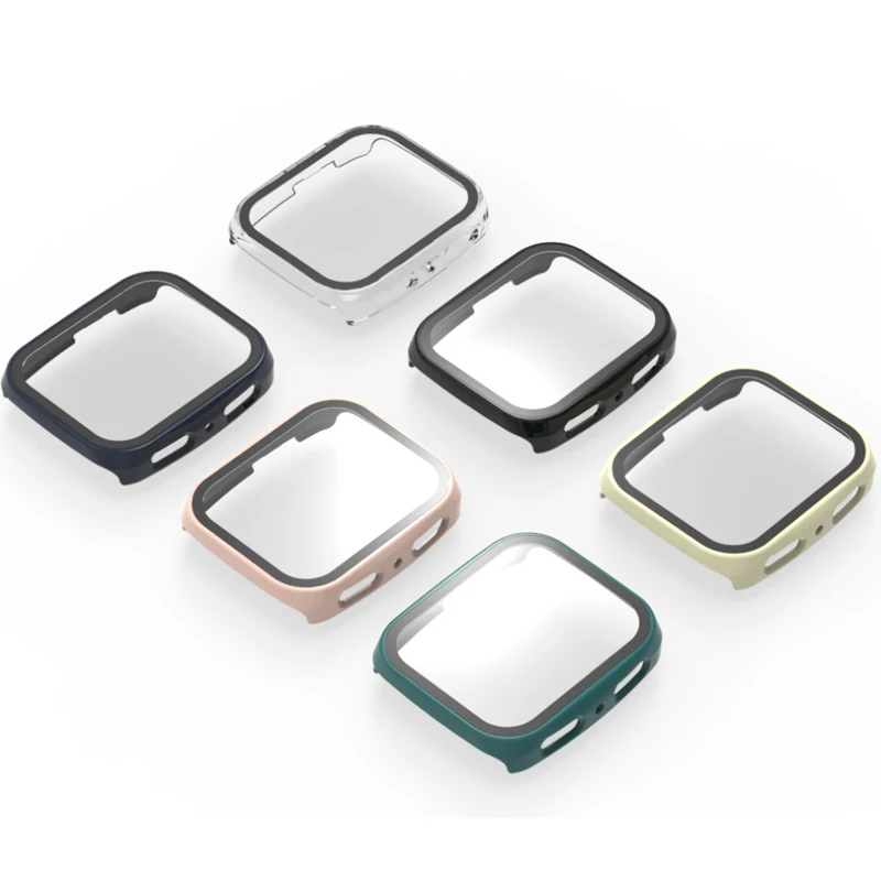 Amazfit Active 2 스퀘어 시계 보호 커버 Active2S 액세서리 용 하드 쉘 유리 스크린 보호 필름 풀 프레임 케이스