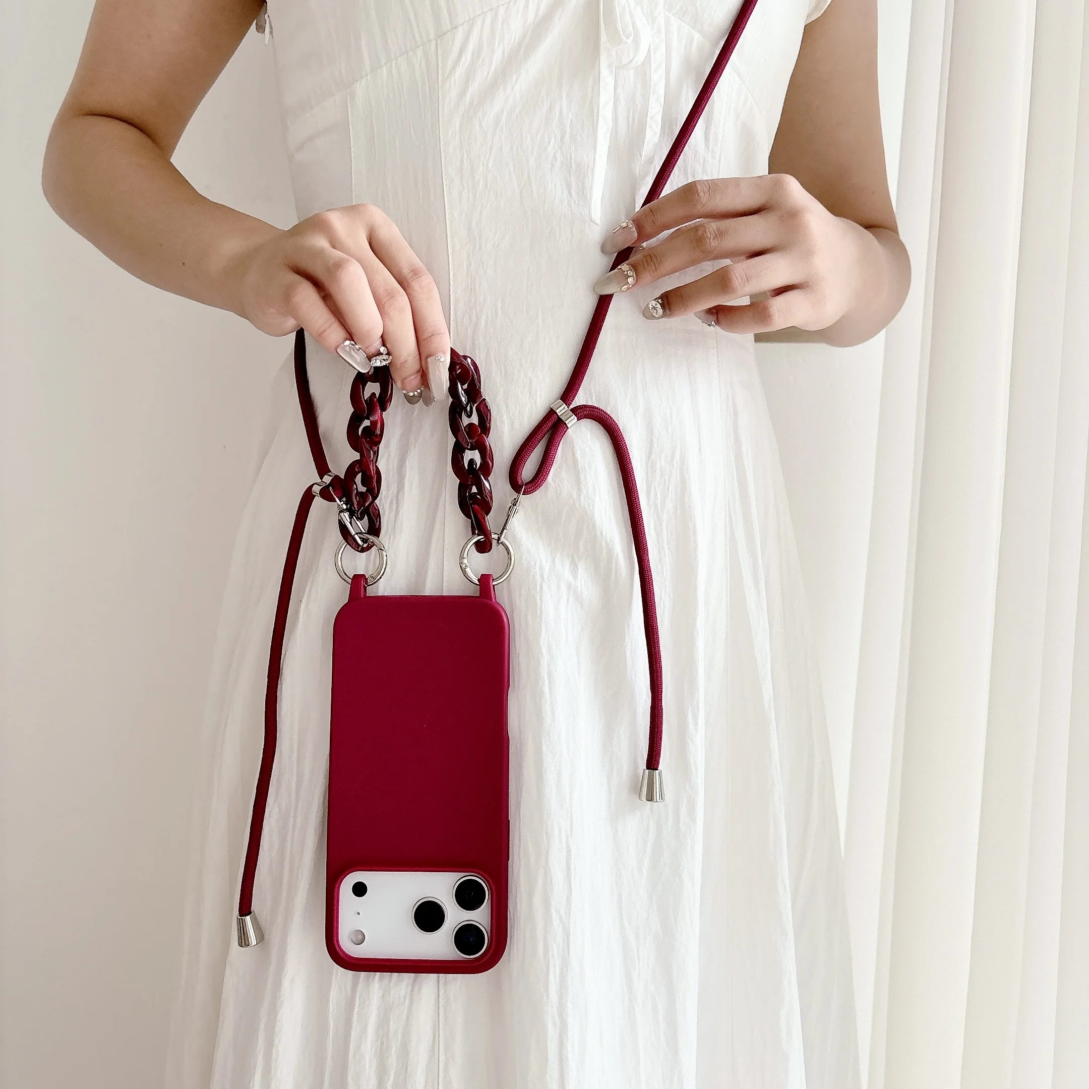 Lanyard Case with Adjustable Cord Strap - Soft Silicone Phone Cover