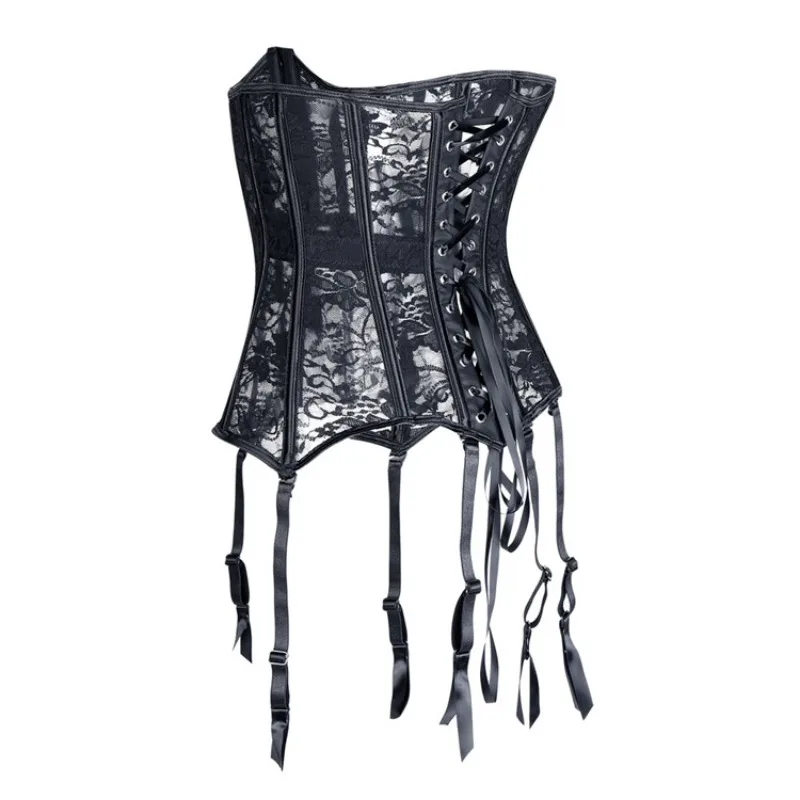 Underbust Corset Top With Suspenders Lingerie Sexy Women Waist Cincher Bustier Breathable Lace Shape Body Garter Belt Plus Size body shaper corset bustier top waist corset lace lingerie lace corset