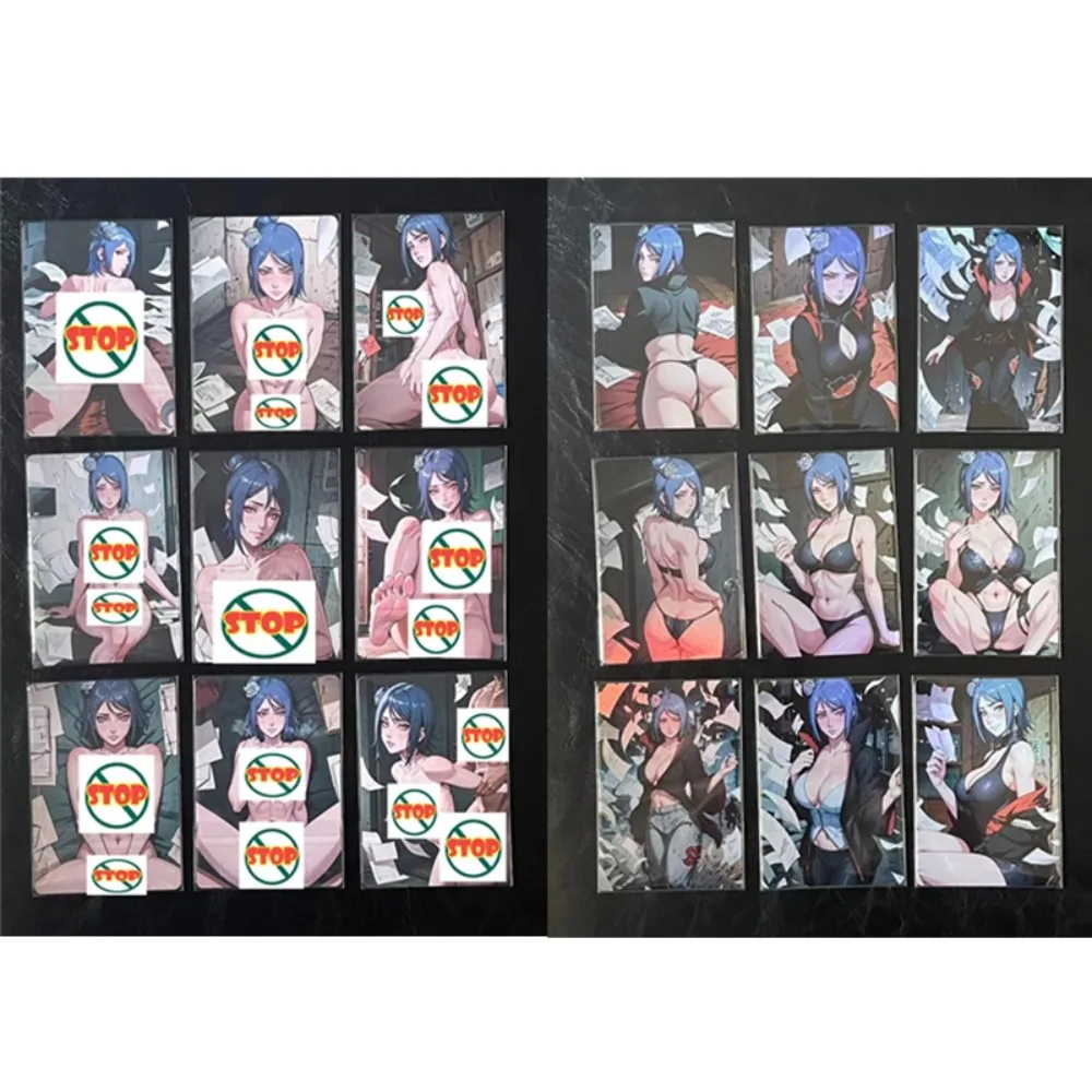 

9pcs/set Anime NARUTO Konan ACG Naked Sexy Toys Hobby Collectibles Game Collection Cards Homeboy Gift