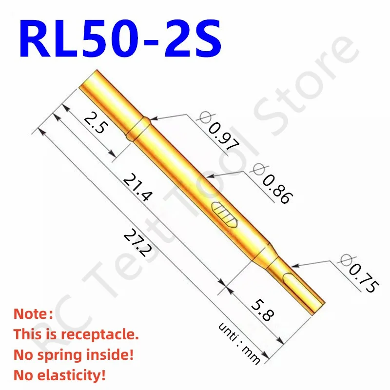 PL50-B Frühling Test Sonde PL50 RL50 Serie Pogo Pin Durchmesser 0,68mm Nickel Überzogene Nadel Buchse Buchse Messing Rohr PL50-B1 27,8mm – Detail 26