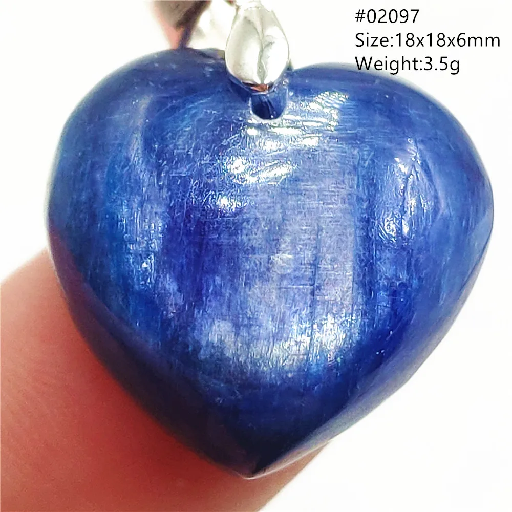 

Natural Blue Kyanite Heart Pendant Gemstone Cat Eye Bead Women Men Rare Kyanite Necklace Fashion Jewelry AAAA