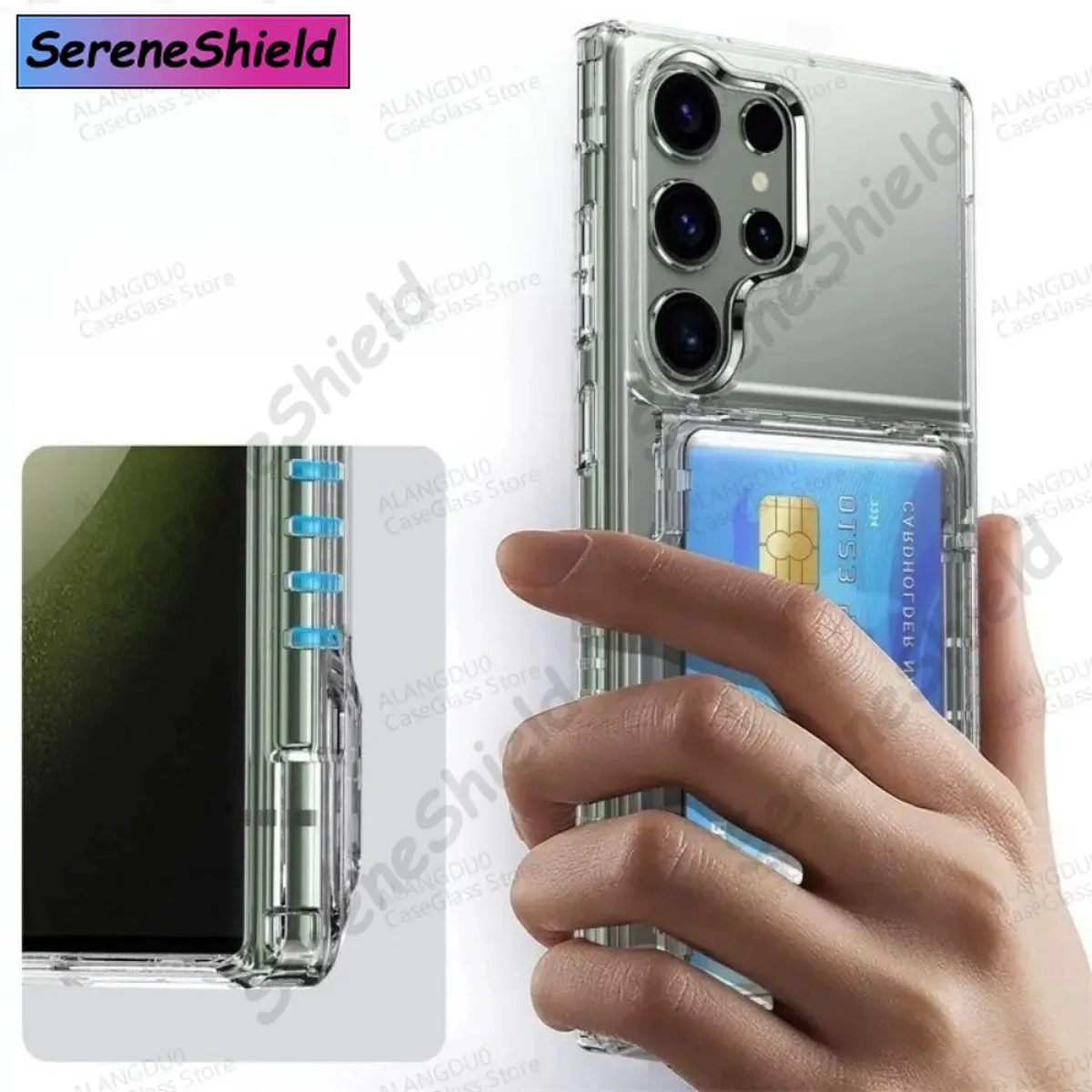 Transparent Card Slot Holder Wallet Case with Soft Cover