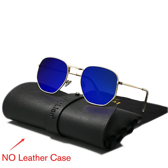 RBROVO Metal Vintage Polygon Sunglasses Men 2022 Luxury Brand Glasses For Men/Women Designer Eyewear Men Oculos De Sol Masculino GoldBlue