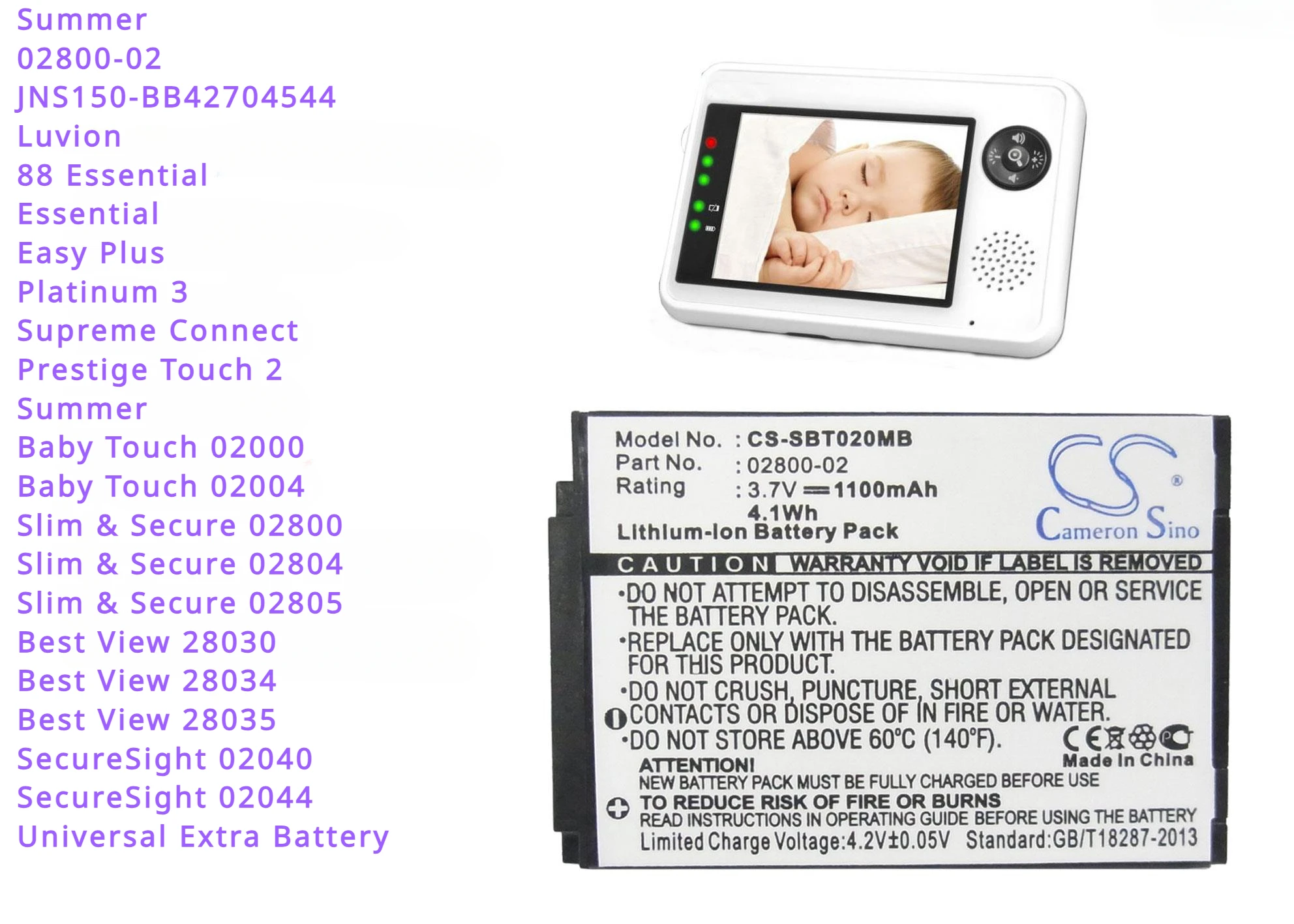 Batteria Da 1100Mah Per Luvion 88 Essential, Essential, Easy Plus, Platinum 3, Supreme Connect, Prestige Touch 2