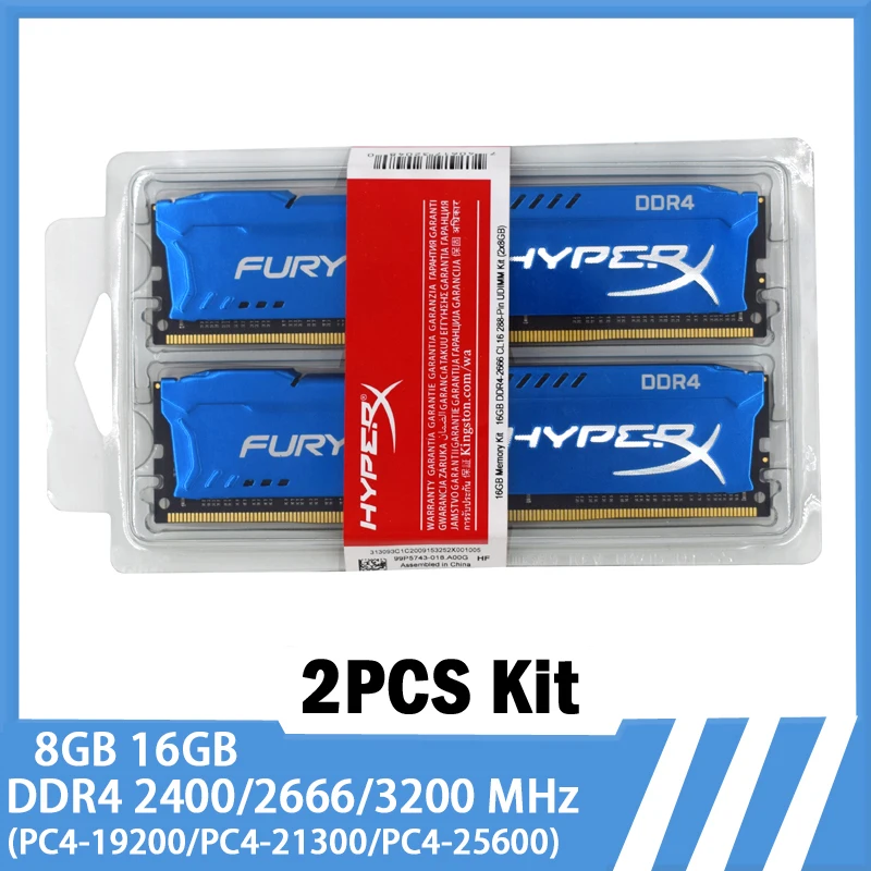 Kingston HyperX Fury Kit Di Memoria RAM DDR4 Da 16GB, 2x8GB, Nero - Foto 3