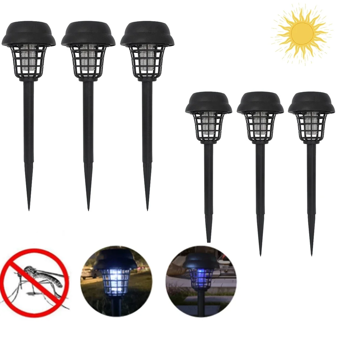 Mosquito Killer Lamp 2PCS Outdoor Solar UV LED Electric Waterproof Anti Mosquito Light Garden Lawn Trap Insect mosquito killer lamp,mosquito lamp