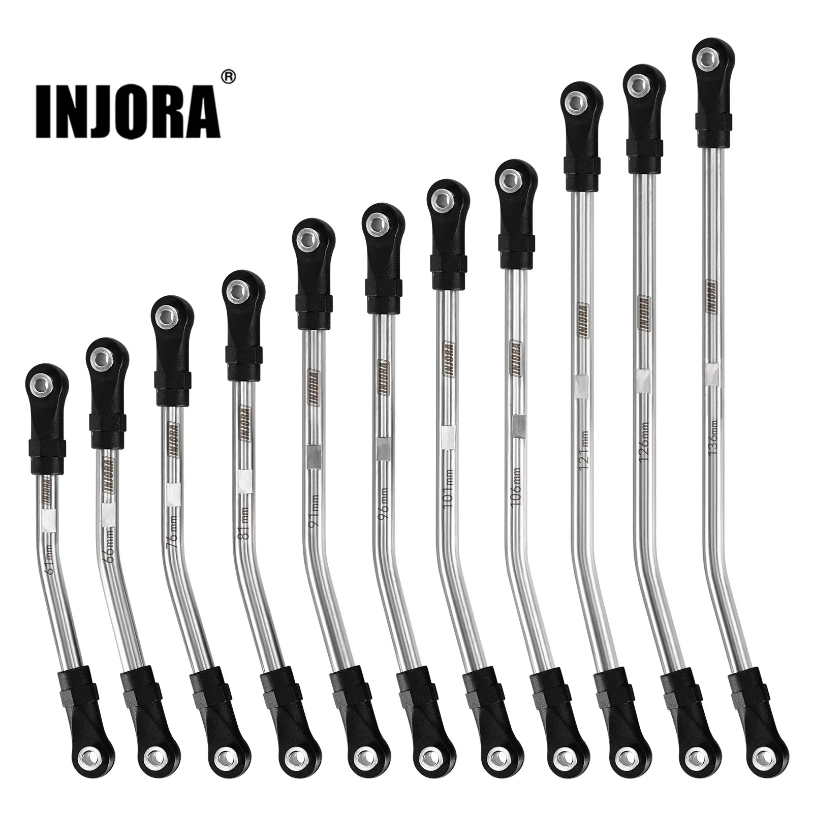 INJORA Eslabones De Dirección De Aluminio Para Axial SCX24 1/24 – Set De Dirección Con Tornillos, Mejora De Precisión (Rojo)