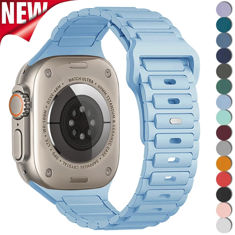 สร้อยข้อมือซิลิโคนแฟชั่นสำหรับ Apple Watch ทุกรุ่น