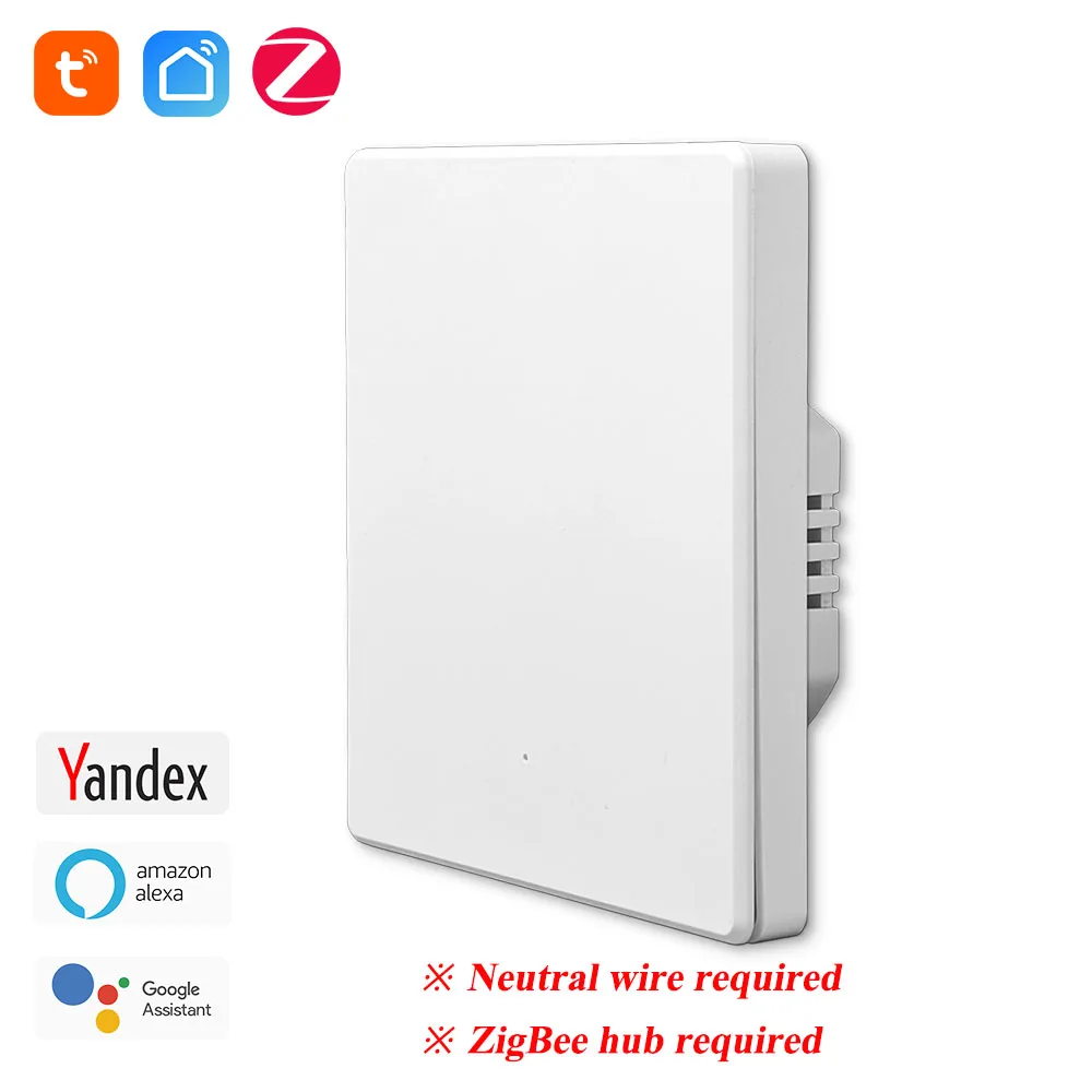 Tuya ZigBee – interrupteur mural intelligent avec bouton amélioré, 1/2/3 boutons, commande vocale blanche, avec Amazon Alexa Google Home Yandex Alice