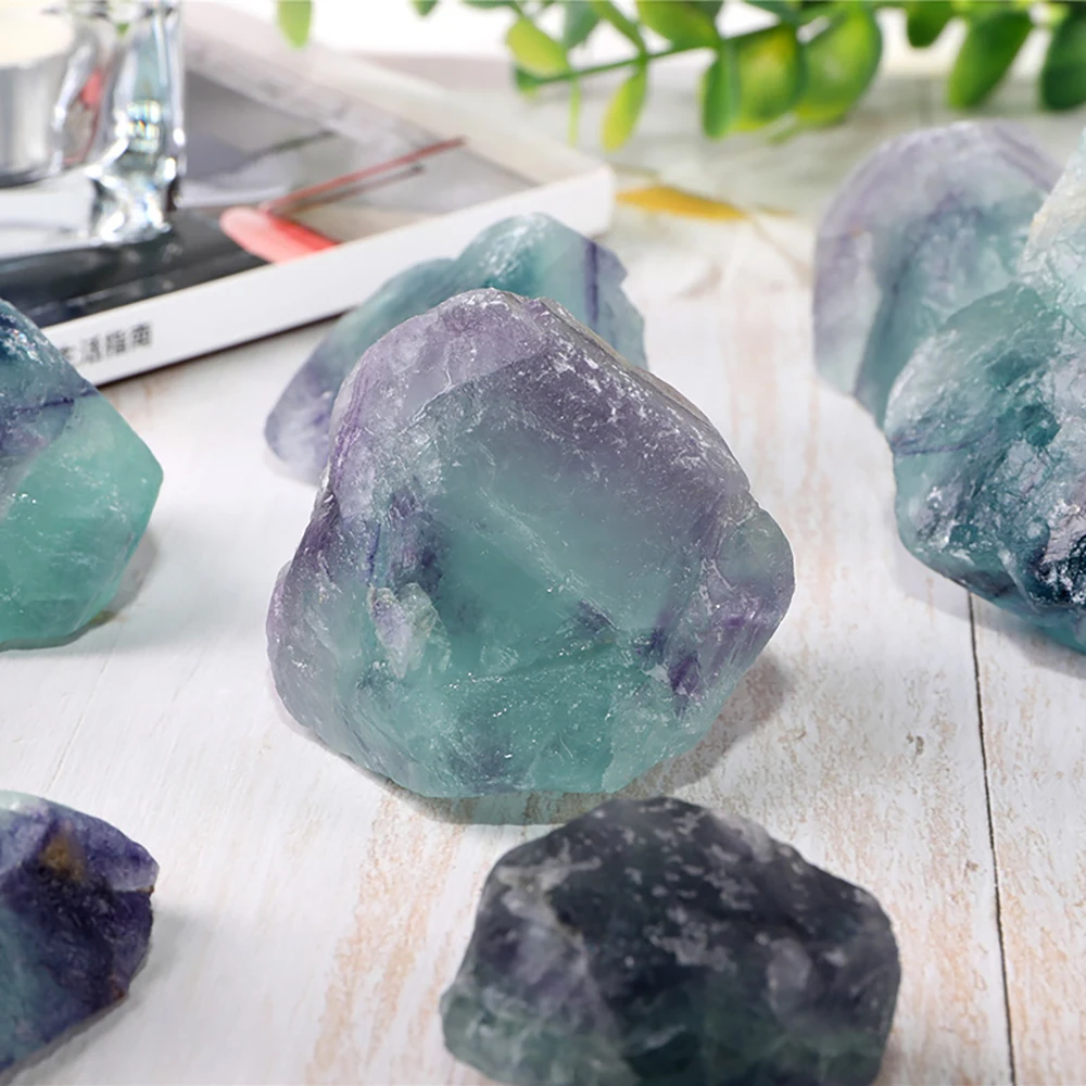 Natural Quartz Crystal Stones Colored Fluorite Ore Fluorite Irregular Shape Real Mineral Rock Reiki Healing Specimen Home Decor