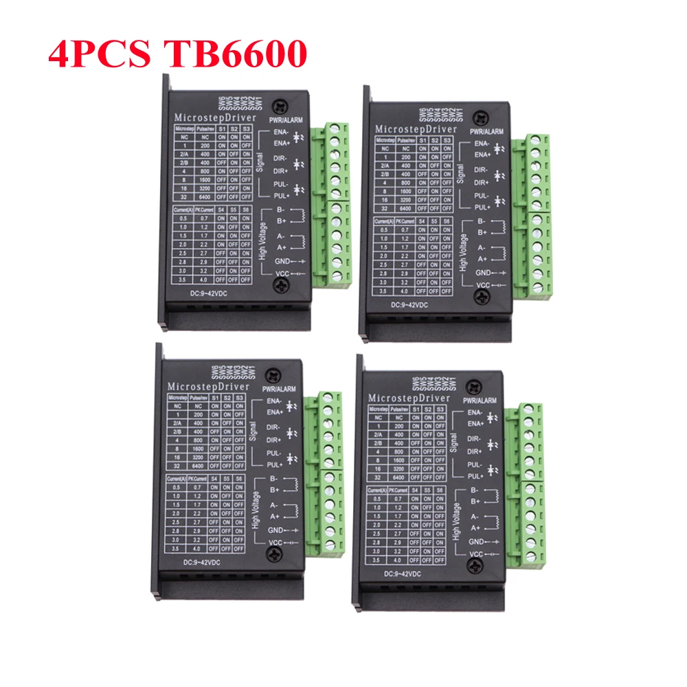 2PCS TB6600 4A 9-42V Stepper Motor Driver Controller TB6600 32 Segments 2/4 Phase Hybrid Stepper Motor Driver Board